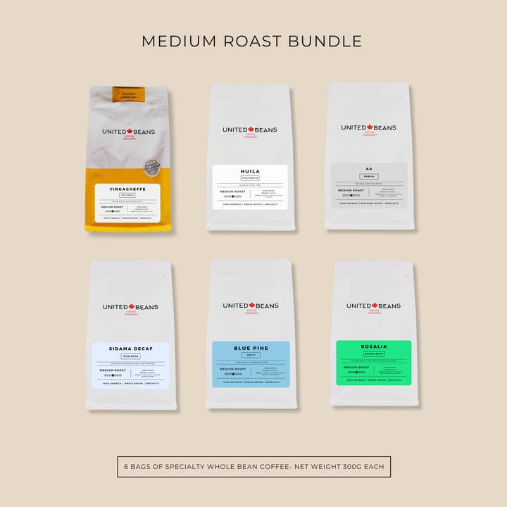Specialty Coffee Bundle - | 6 Bags | Medium Roast for wholesale by United Beans Coffee Roastery