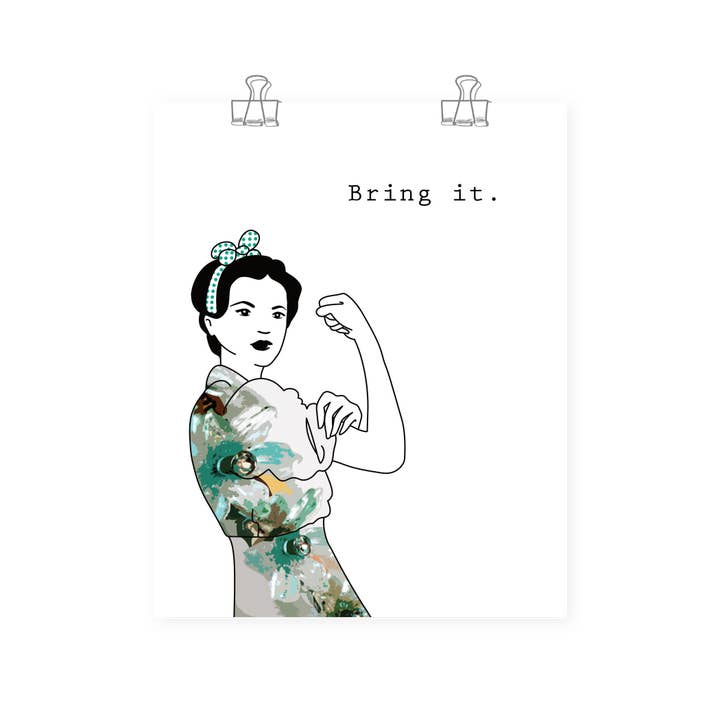 Bring it, Rosie the Riveter, Art Print for wholesale by Dry Wit Goods