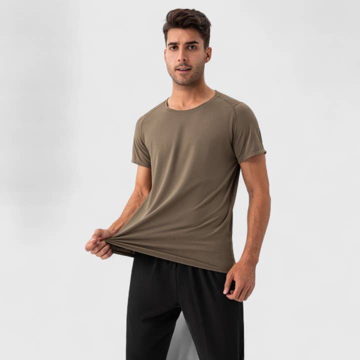 Active by Anna-Kaci - Wholesale Athletic Top - Men's - Men's Short Sleeve Performance T-Shirt with Breathable Mesh19