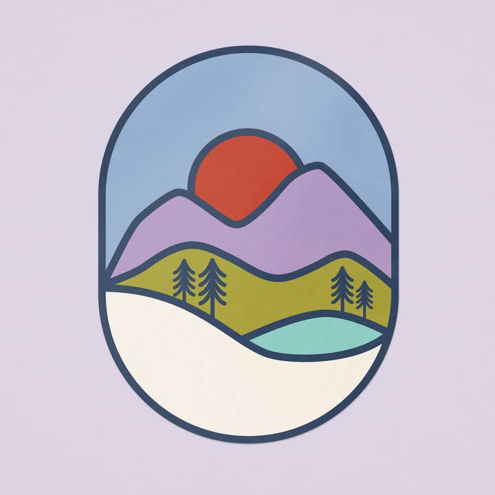 Endless August Supply Co. - Wholesale Sticker - Purple Mountains Large Vinyl Sticker2
