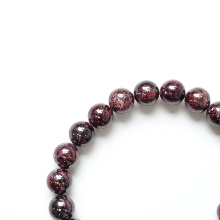 Natures Artifacts Inc - Wholesale Beaded Bracelet - Garnet Round Beaded Bracelet 4
