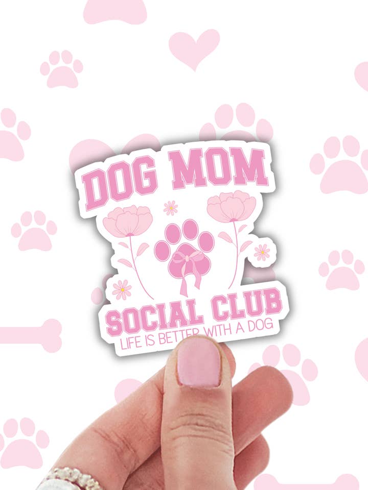 Hundmamma social klubb klistermärke söt hund vattenresistent dekal för wholesale av Lalatina Shop