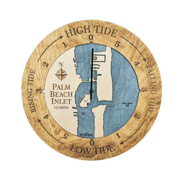 Sea & Soul Nautical Chart Art - Wholesale Wall Clock - Florida East Coast Nautical Chart Tide Clock-Many Locations120
