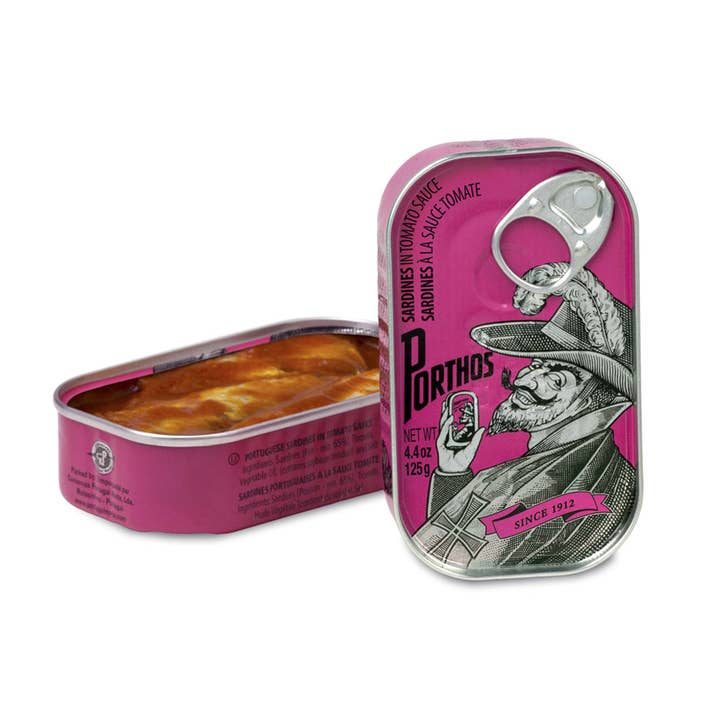 Tin Can Fish ( BELA, Cantara, Mar, Porthos, Varina ) - Vente Poissons en conserve - Sardines Porthos - Paquet de 6