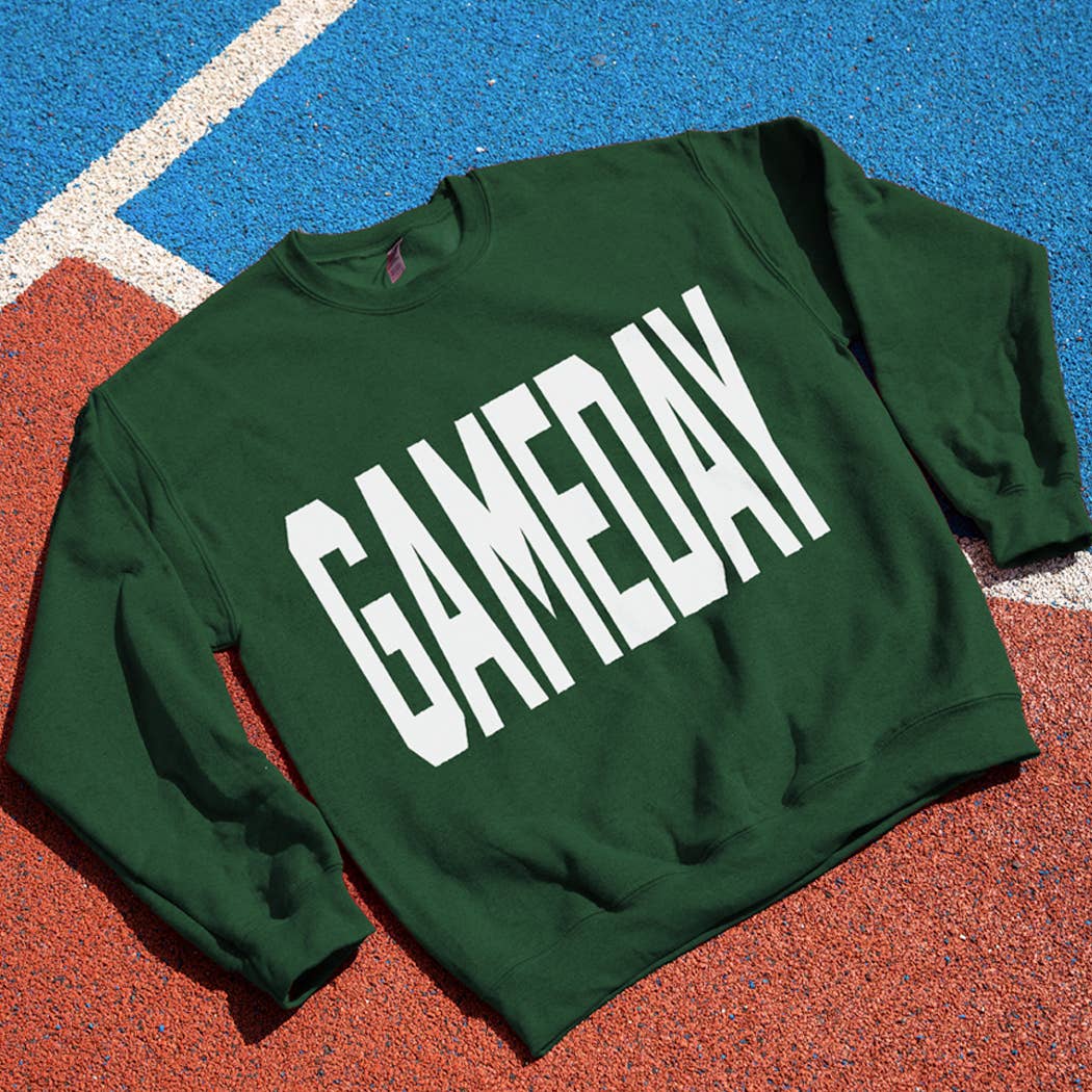 Fashion City - Wholesale Graphic Sweatshirt - Unisex - GAMEDAY Text OVERSIZE Logo Print Fleece Sweatshirt2