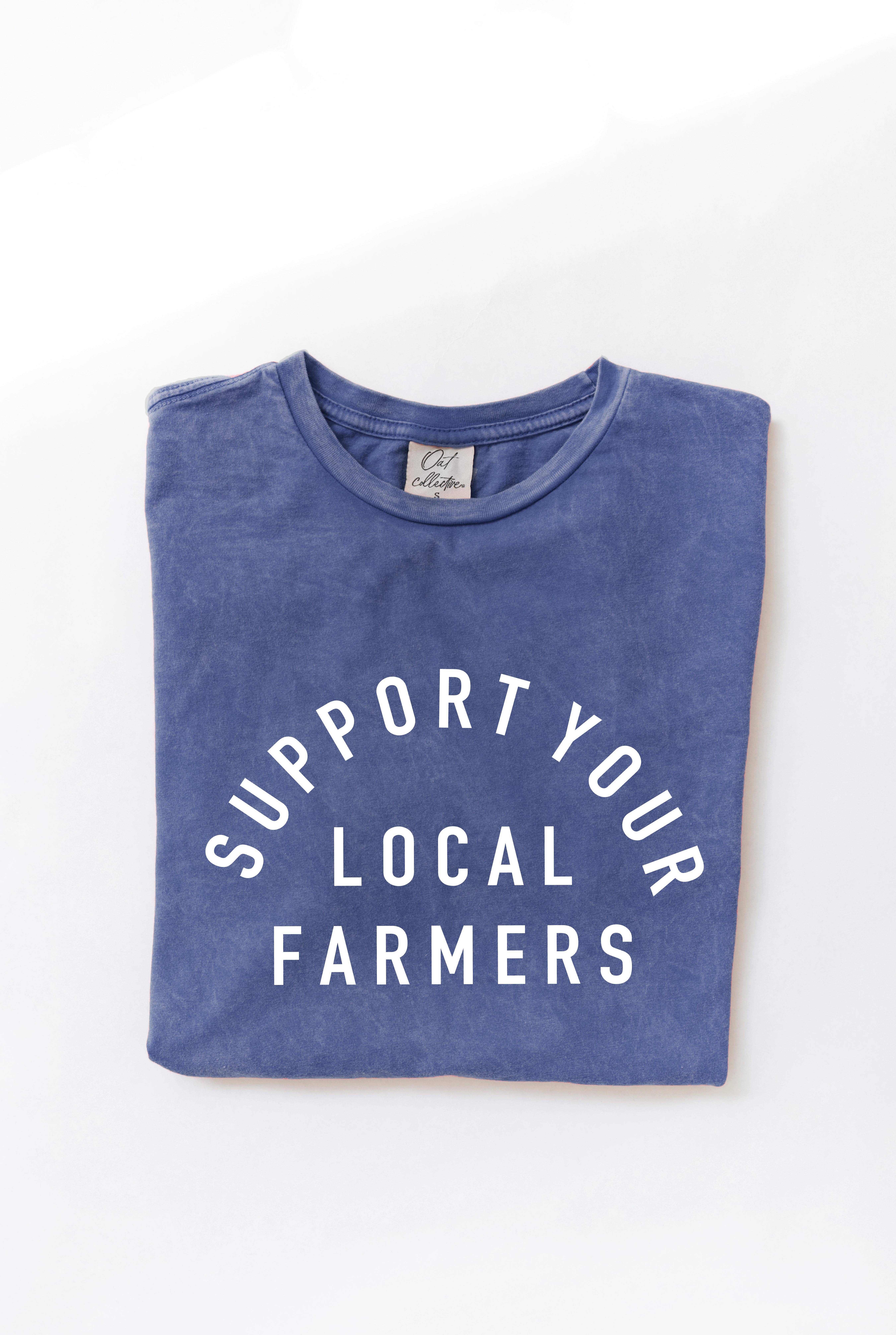 OAT COLLECTIVE - Wholesale Screen Printed T-Shirt - Women's - SUPPORT YOUR LOCAL FARMERS Mineral Washed Graphic Top7