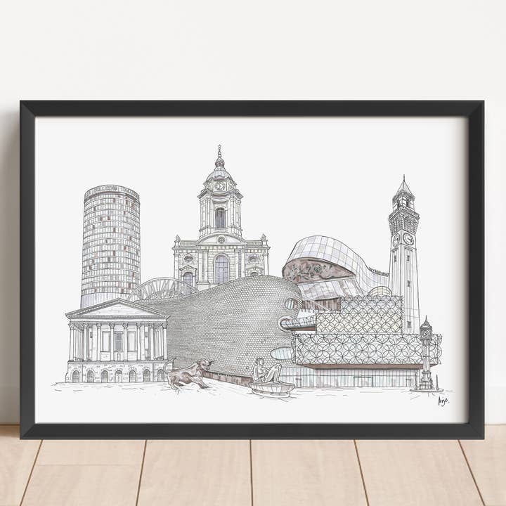 Art By Arjo - Wholesale Art Print - Birmingham City Landmarks Collage Print5