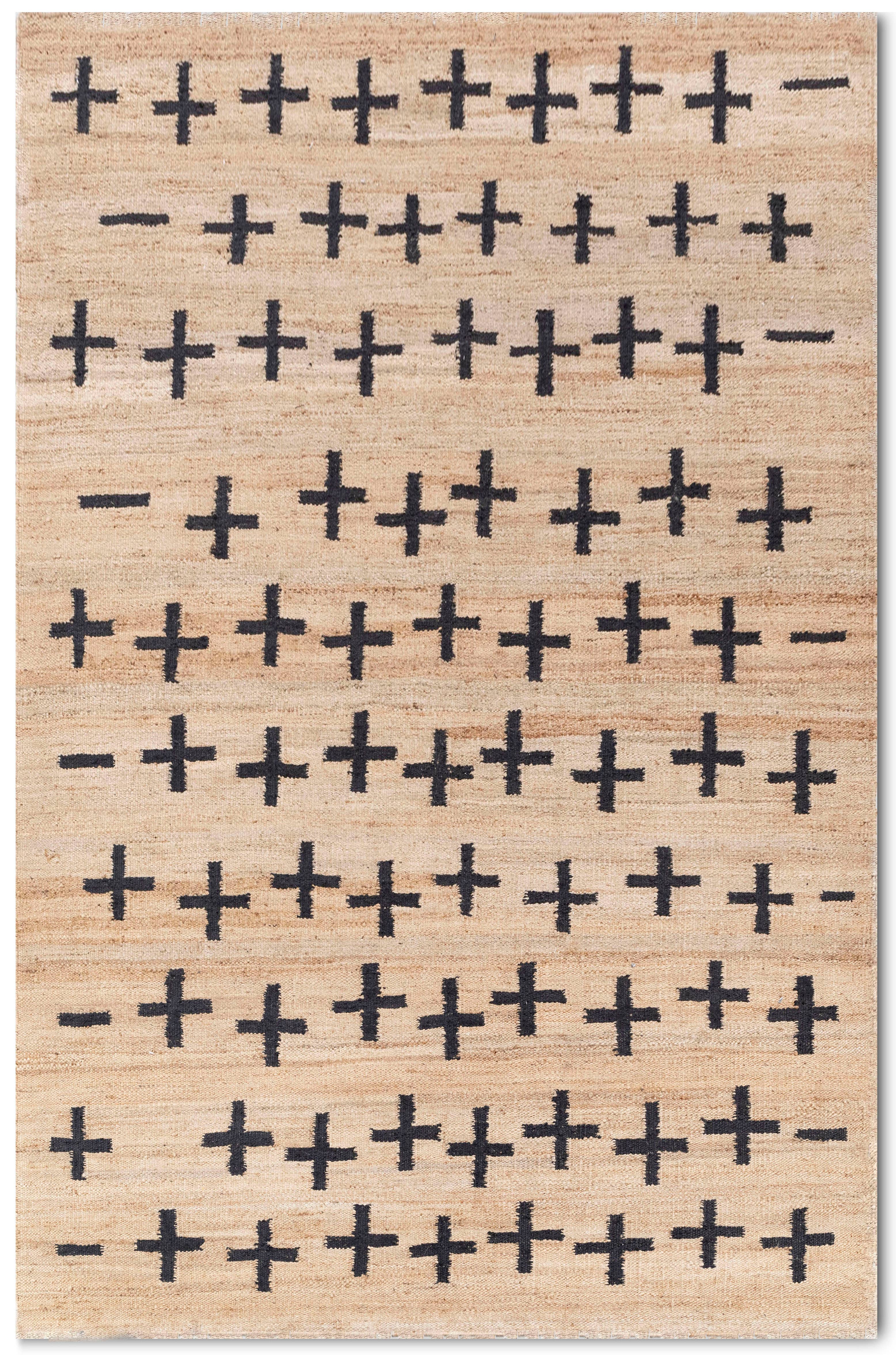 Aesthetic Homes LLC - Wholesale Area Rug - Natural Jute Black Boho Rug - Hand-Woven Premium AD-40