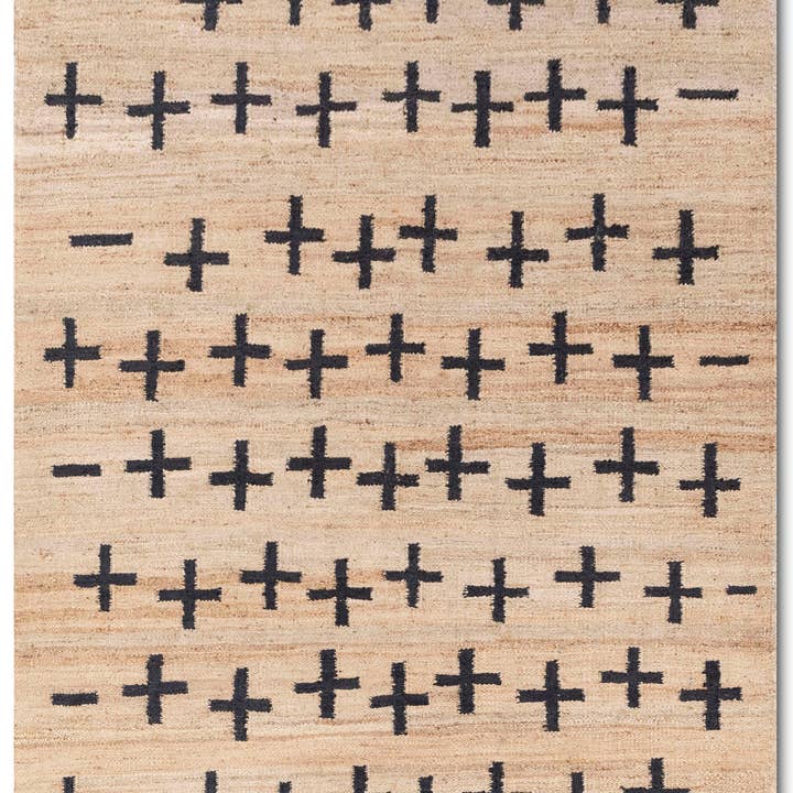 Aesthetic Homes LLC - Wholesale Area Rug - Natural Jute Black Boho Rug - Hand-Woven Premium AD-4