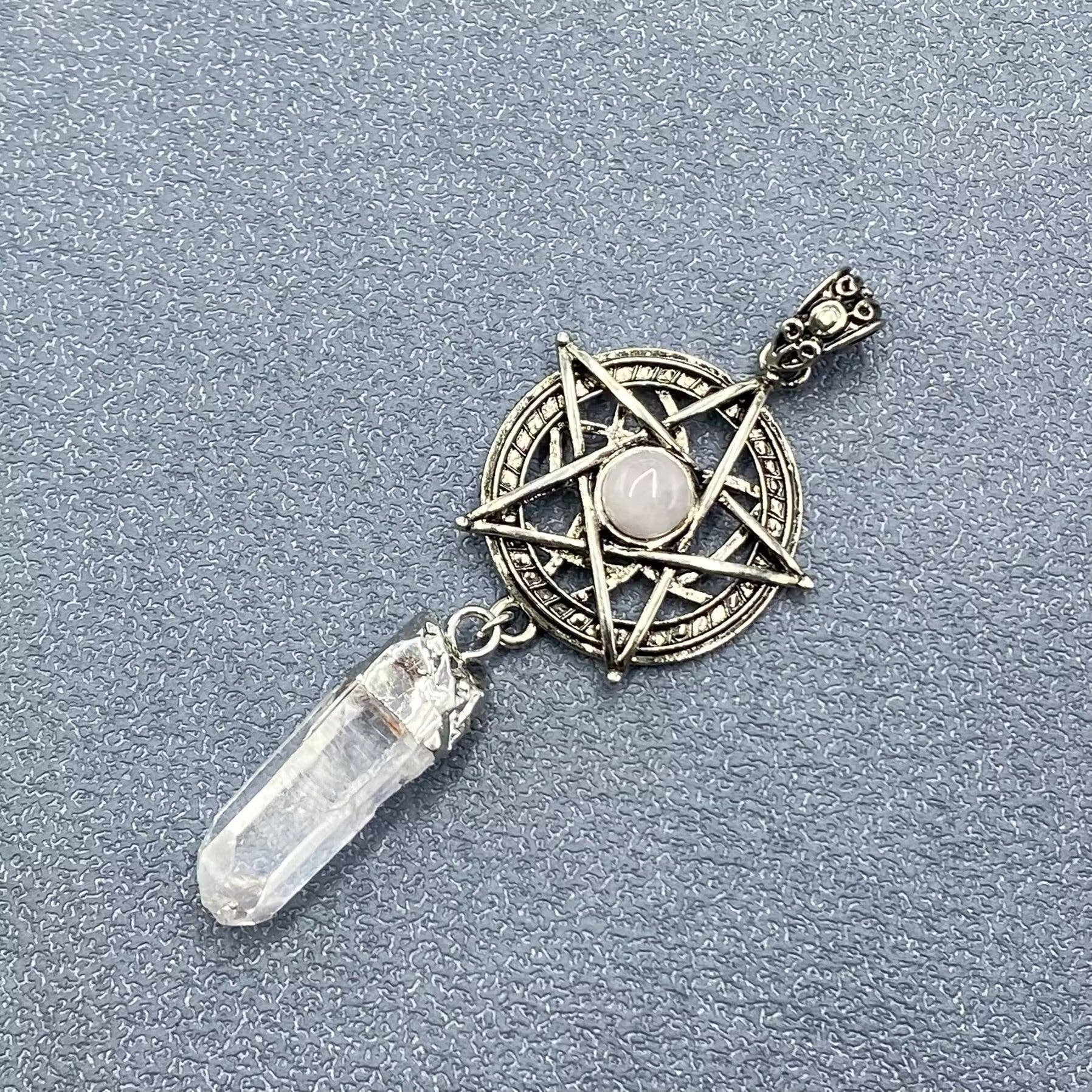 Mio Queena - Wholesale Spiritual Stone/Crystal - Stone & Crystal Pentagram Charm Pendant - CS12