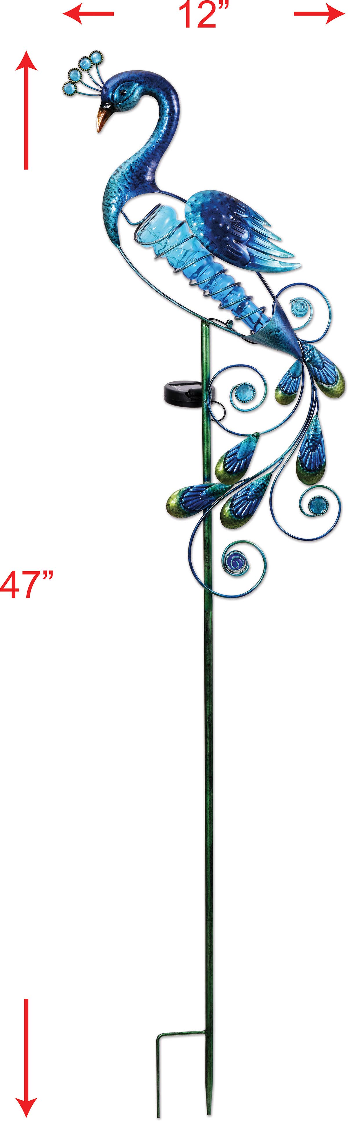 Sunset Vista Designs - Wholesale Garden/Lawn Stake - Peacock Solar Stake 47"1