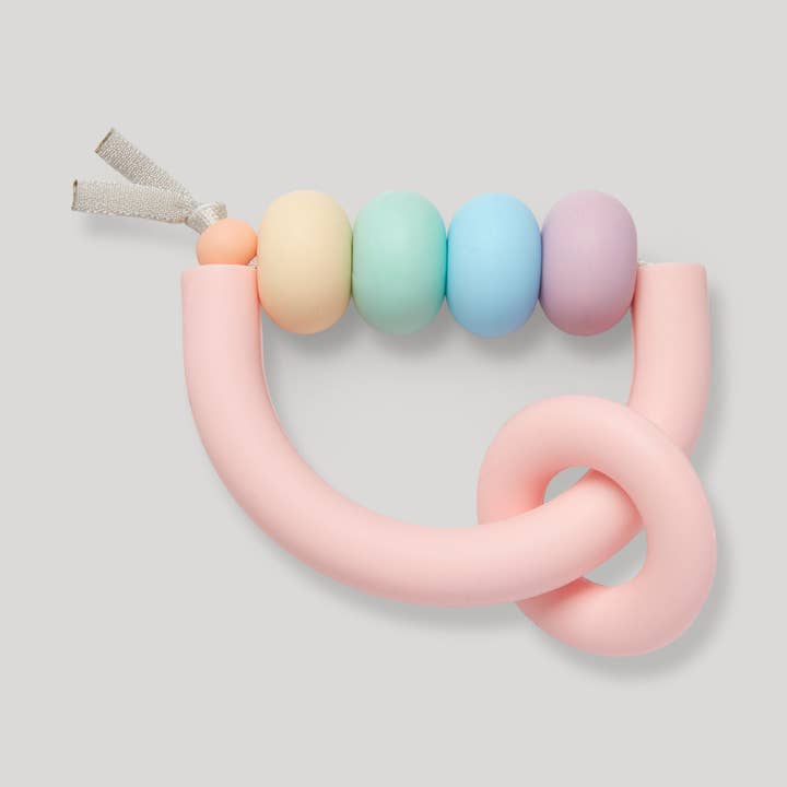 Mordedor de anillos en forma de arco iris con forma de sorbete para venta al por mayor de January Moon