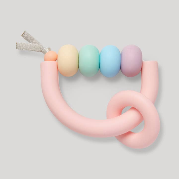 Rainbow Sherbet Arch Ring Teether for wholesale by January Moon