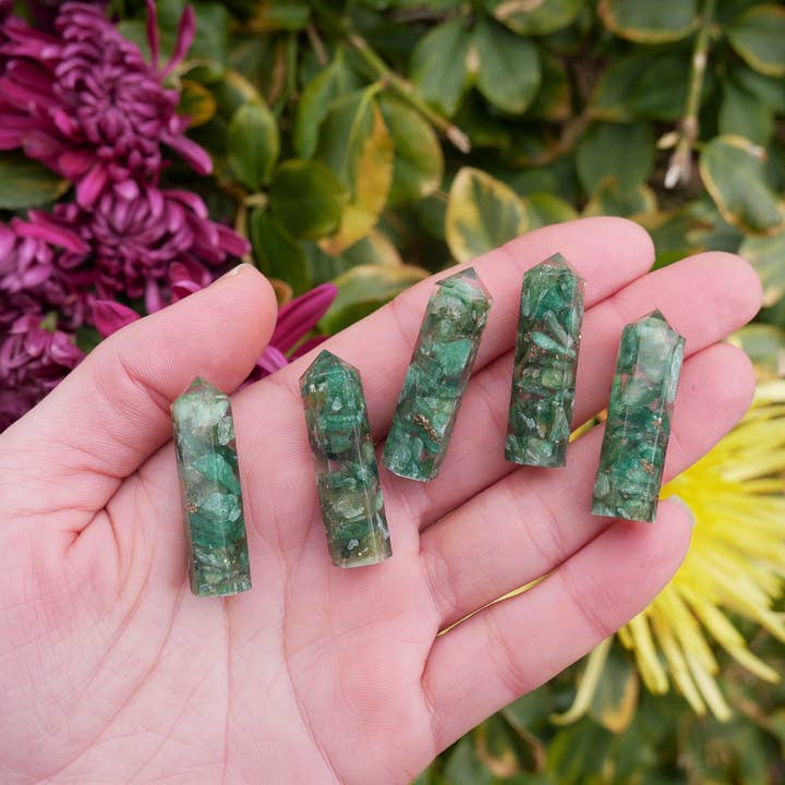 Orgonite Jade Aventurine Points for wholesale by The Healing Sanctuary