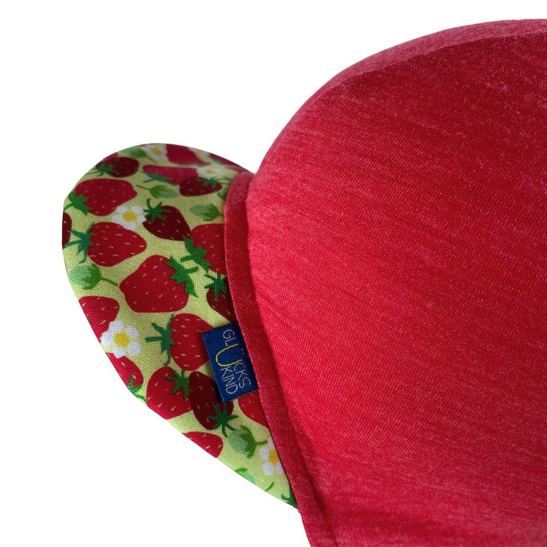 Glückskind - Wholesale Knit Top - Women's - Summer cap raspberry with strawberries limited edition, merino wool & silk (organic/GOTS)1