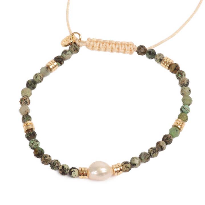 Green beaded bracelet for wholesale by A&C Oslo