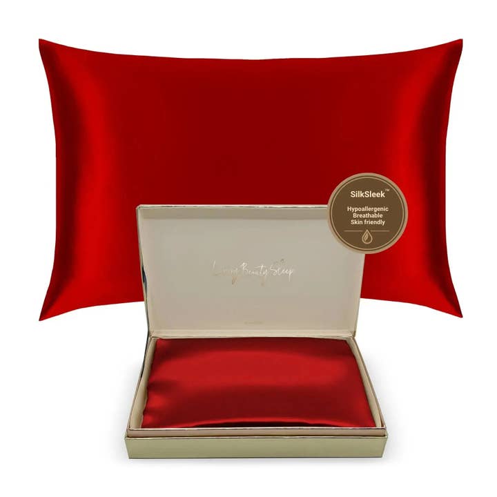 Red Silk Pillowcase for wholesale by SilkSleek®