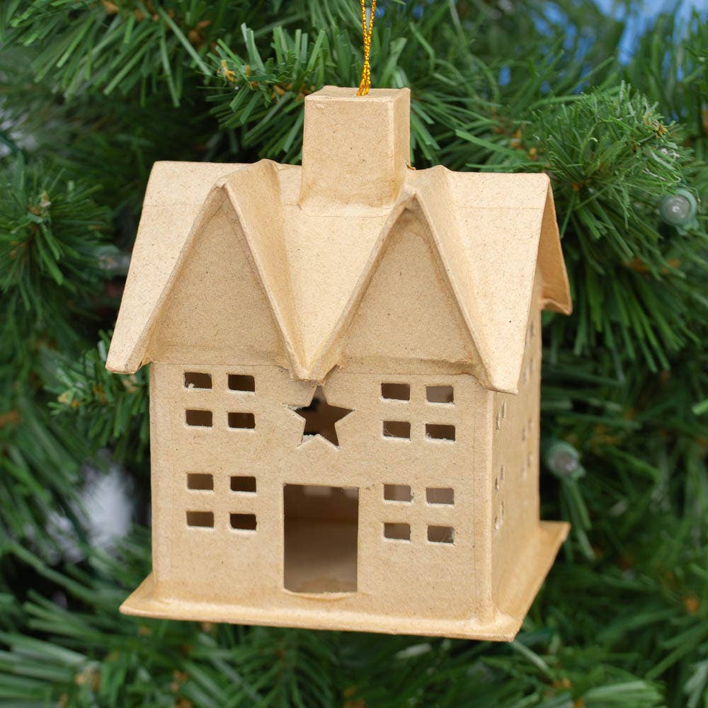 Factory Direct Craft - Wholesale Ornament - Premade Paper Mache House Ornament>Select Saltbox or Cottage5