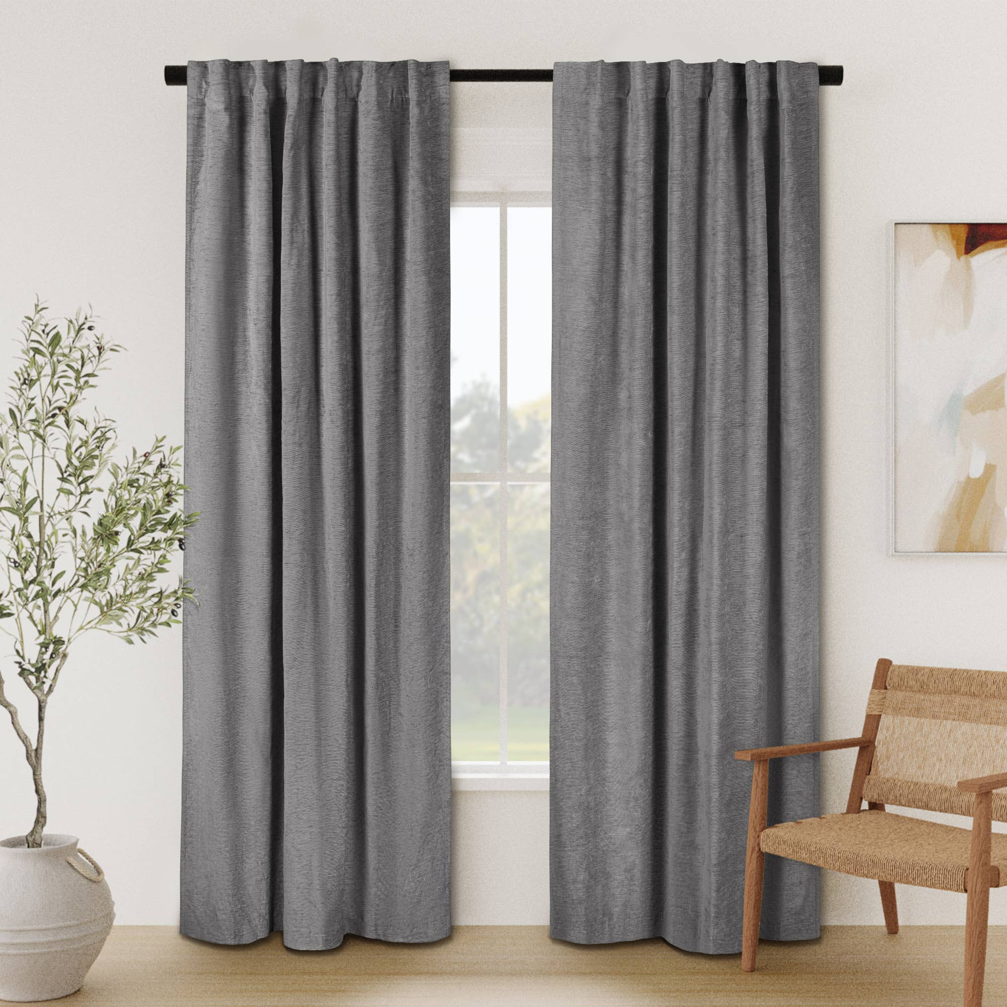 Awesome Home - Wholesale Curtain - Chenille Room Darkening Back Tab Curtain, 1 Panel, 52"x96"0