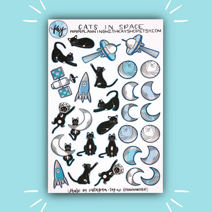 Gatos en el espacio para venta al por mayor de Planning With Kay