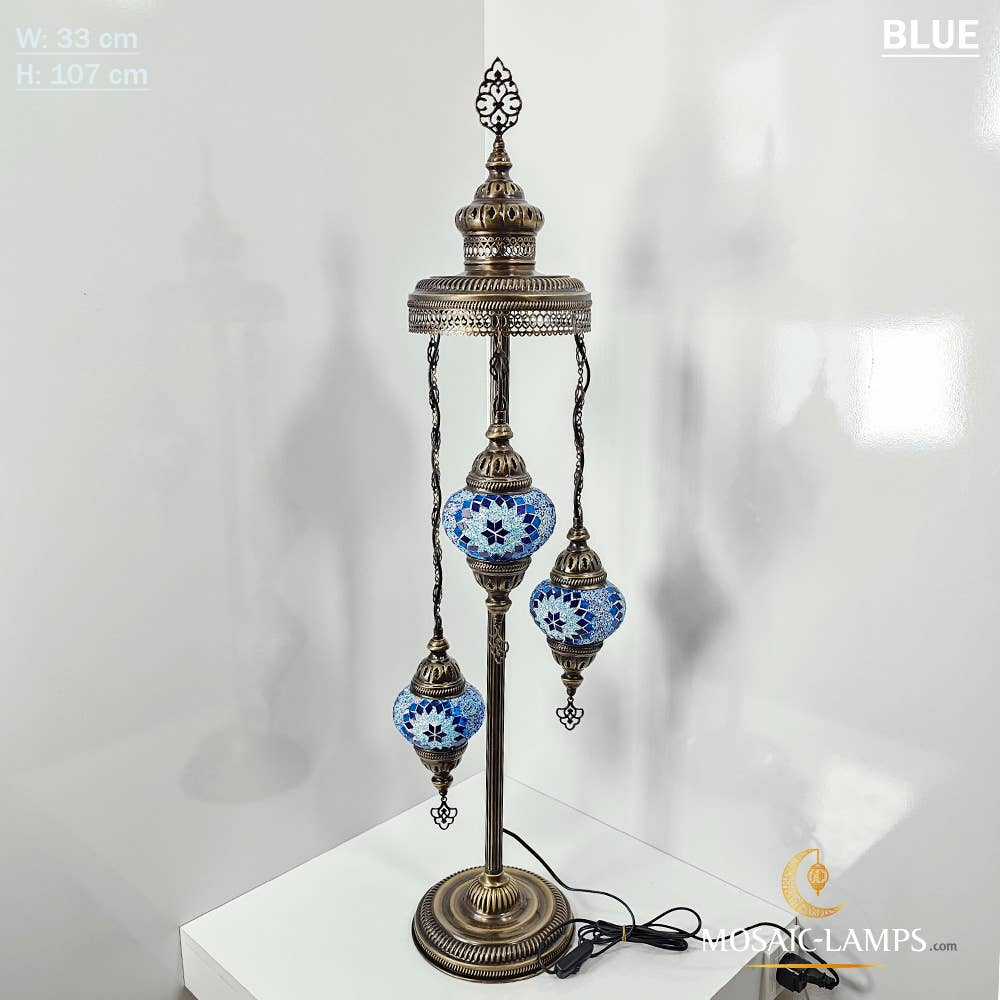 Mosaic Lamps - Wholesale Floor Lamp - 3 Globe Medium Ball Floor Lamps, Turkish Moroccan Ottoman1