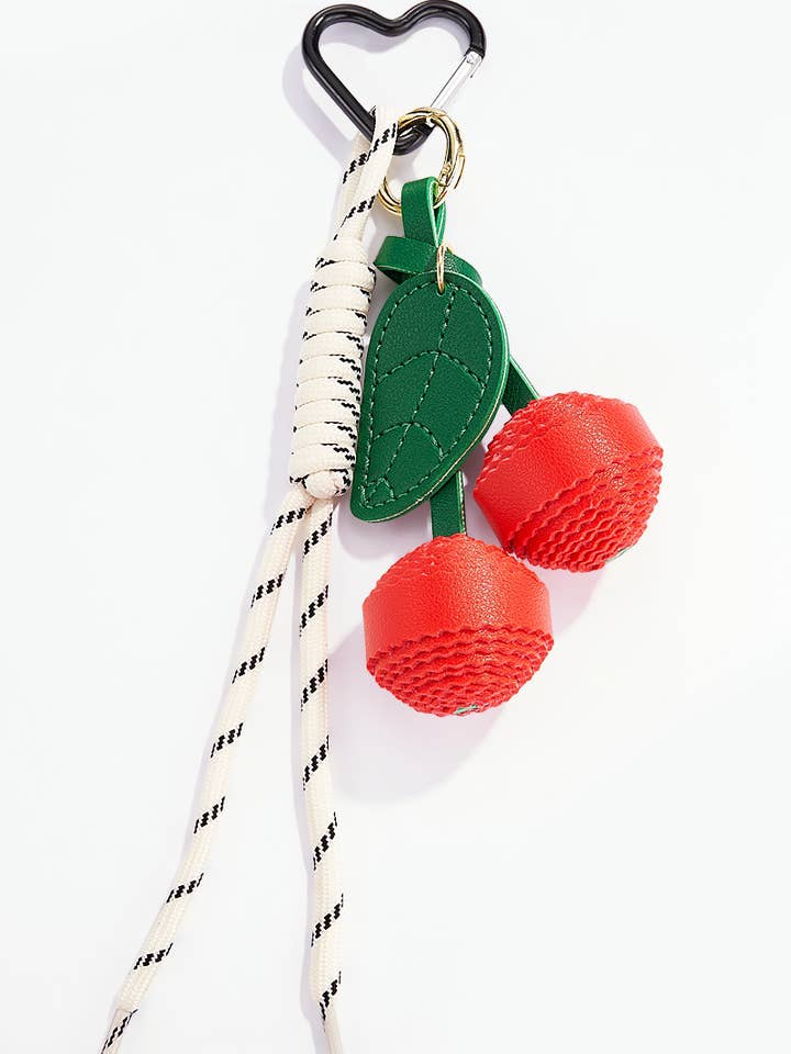 Bag charm and keychain Cerises PC22 for wholesale by BYREN | ÉLINE L'ATELIER
