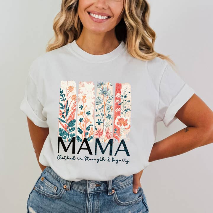 Scripted Pearl - Wholesale Screen Printed T-Shirt - Women's - Proverbs 31 Mama Comfort Color Christian Mother's Day Tshirt