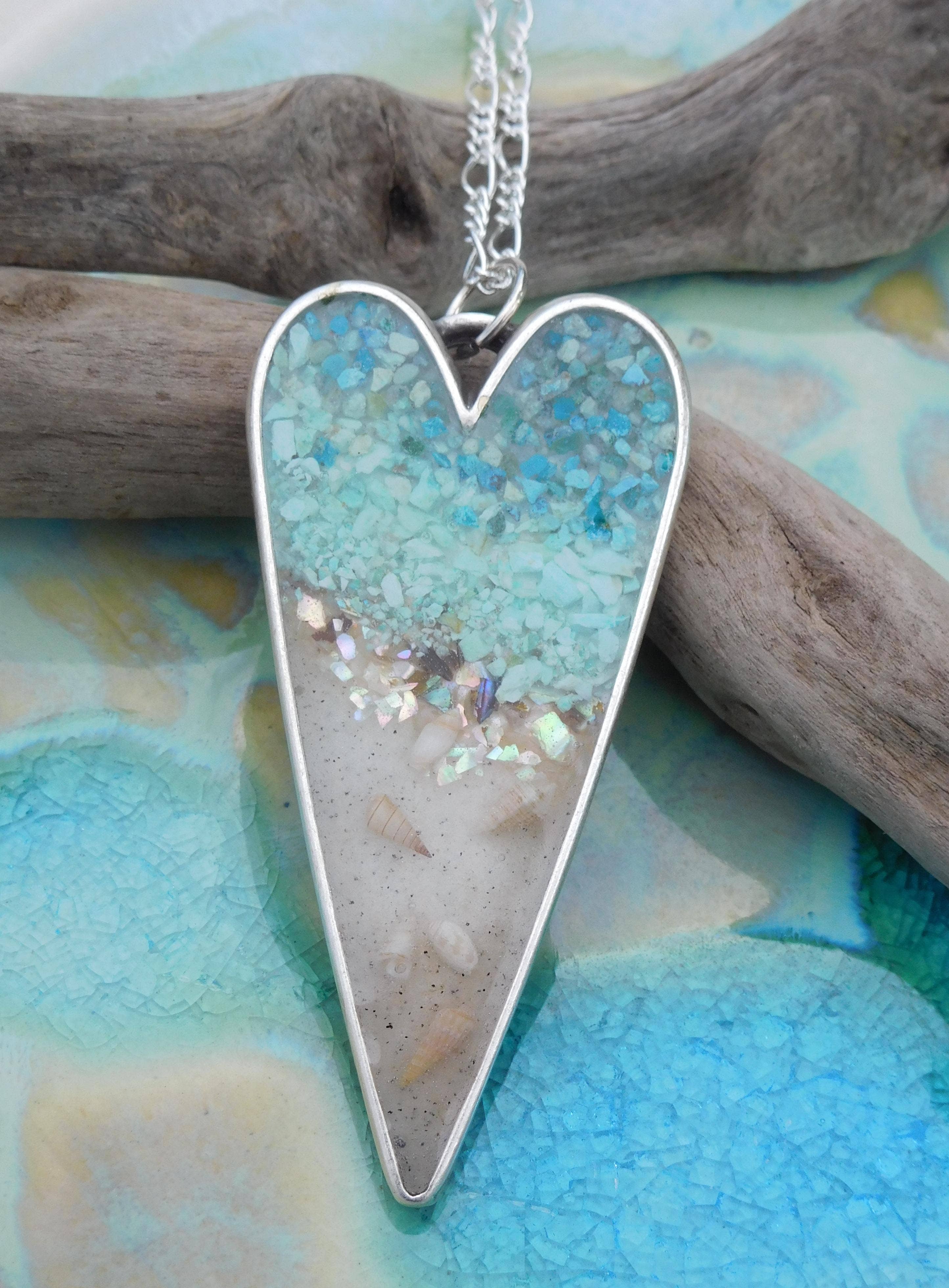 Art & Soul 30a - Wholesale Pendant/Charm Necklace - XL Heart Pendant Necklace Custom Beach, Shells or City5