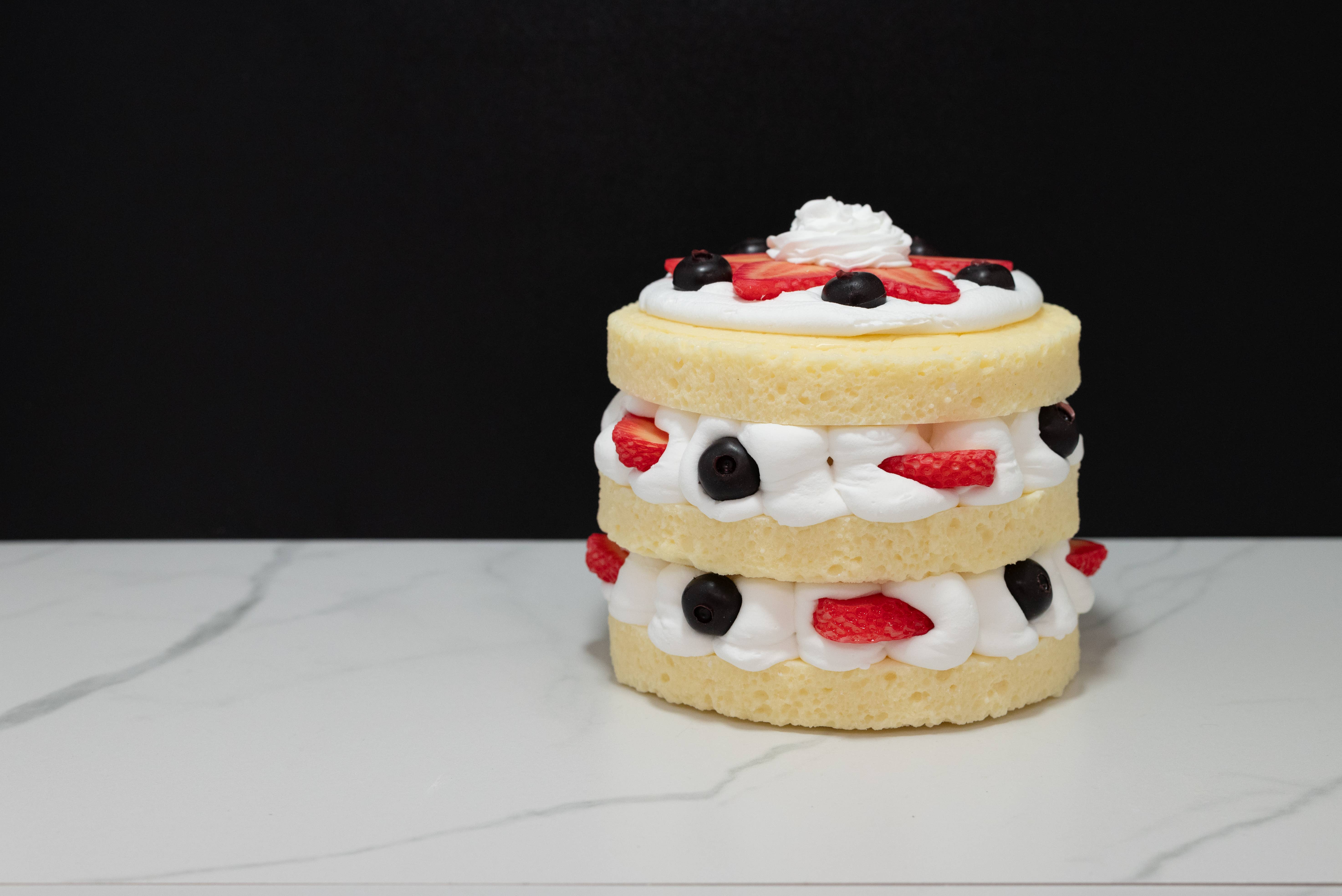 Just Dough It! Fake Foods - Wholesale Decorative Tabletop Object - Fake Triple Layer Vanilla and Berry Cake3