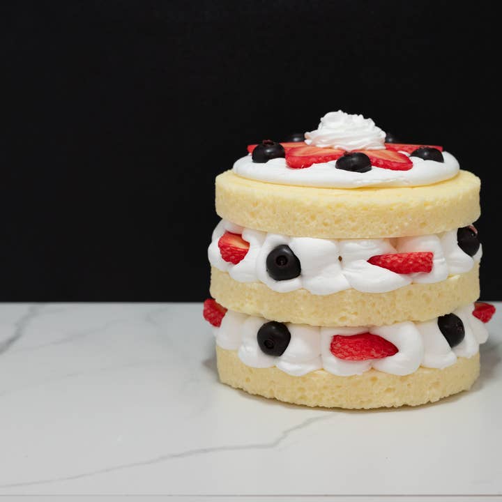 Just Dough It! Fake Foods - Wholesale Decorative Tabletop Object - Fake Triple Layer Vanilla and Berry Cake3
