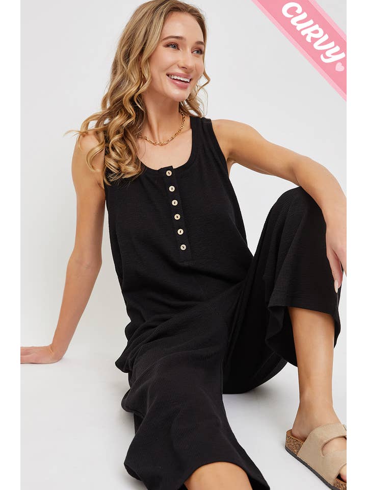 Sweet Lovely by Jen - Wholesale Jumpsuit - Women's - PLUS SIZE DAILY RELAXED BUTTON DOWN JUMPSUIT5