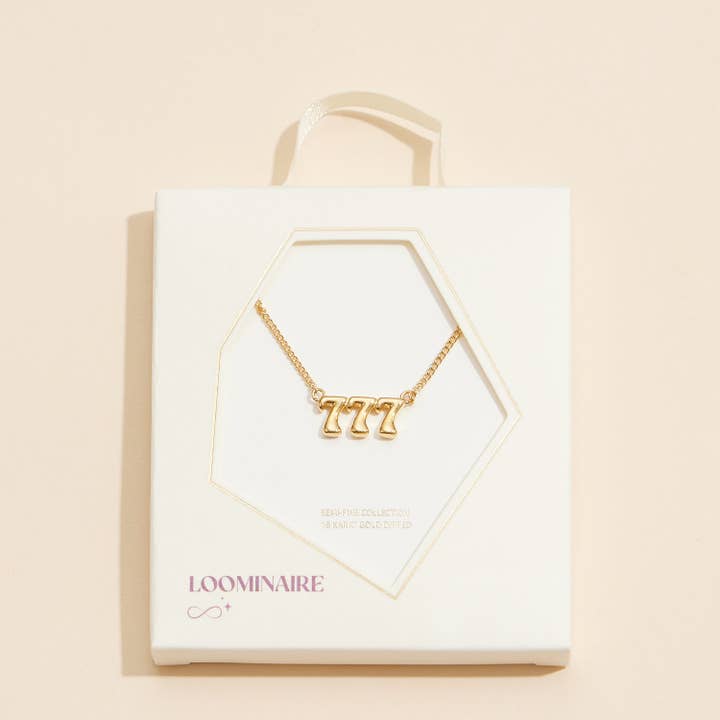 Lilla Haven - Wholesale Halskettinghanger - Engel nummer „777" 18-karaats gouden dompelketting5