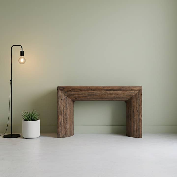 Wood Strips Console Table Natural H 35.5" & L 59" for wholesale on Faire11