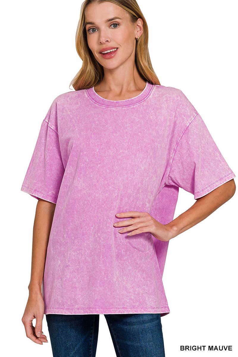 42POPS – Großhandel T-Shirt – Damen – Übergroßes gewaschenes Baumwoll-T-Shirt42