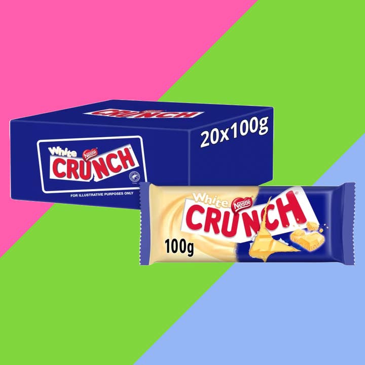 Gaffney's Sweets & Treats Wholesale - Wholesale Chocolate Bar - Crunch White Chocolate Sharing Bar 20x100g
