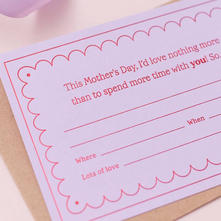 Another Loop - Wholesale Mother's Day Card - Mother’s Day Gift Voucher | Blank Ticket | Card For Mum2