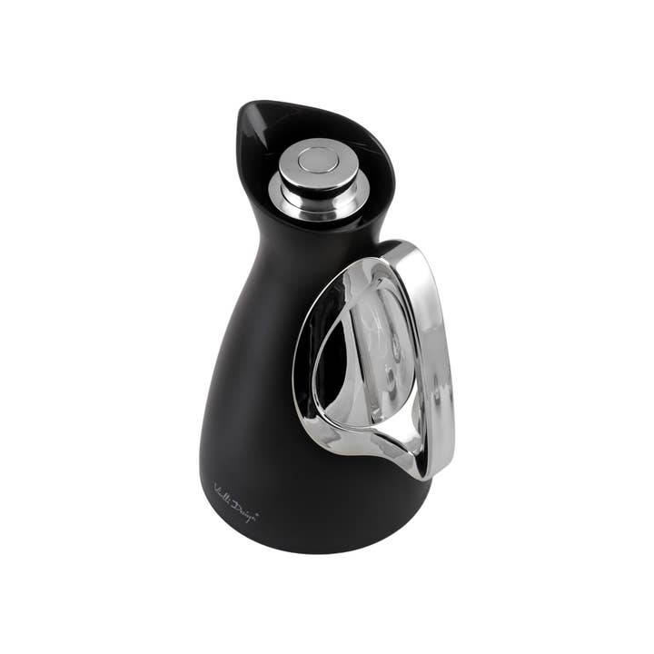 Thermos con interno in vetro 1l nero e argento ALESSIA 29217 per la vendita all'ingrosso da parte di Kulig Sp. z o.o.