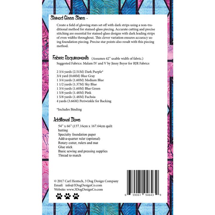 3 Dog Design Company - Wholesale Craft Sewing Kit - Stained Glass Stars