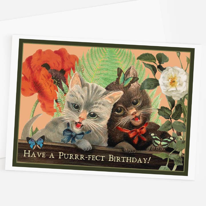 Cheerful Whimsies - Vendita all'ingrosso Biglietti di auguri - Biglietto di auguri Ti auguro un compleanno perfetto! Gatto vintage0