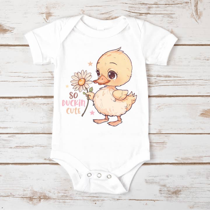 So Duckin Cute Cotton Onesie Baby Gift for wholesale by Mama and Littles Apparel