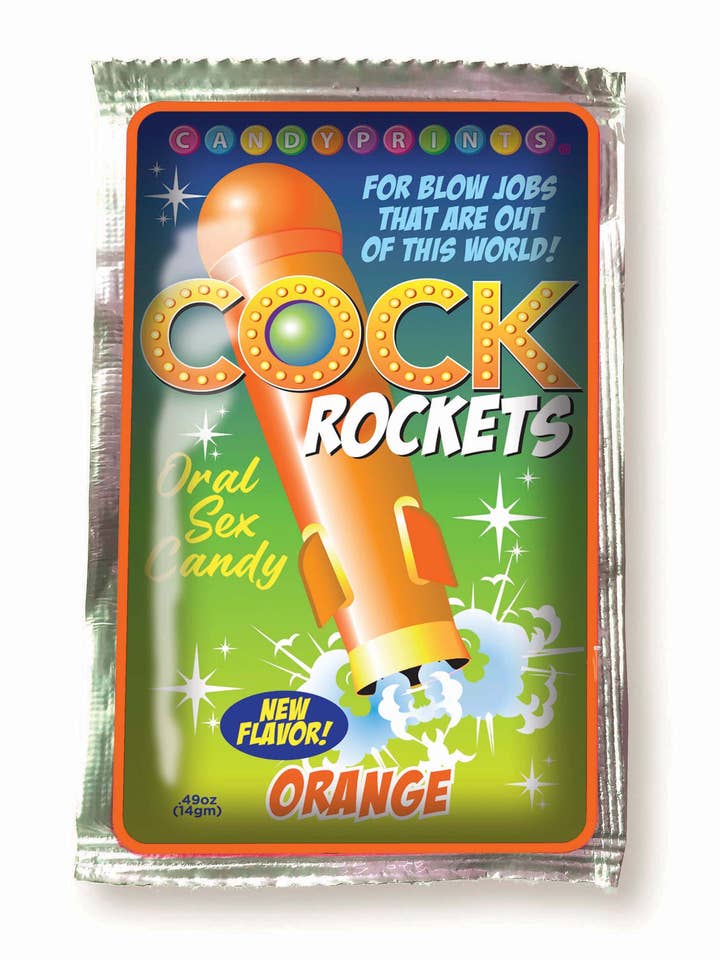 Cock Rockets Oral Sex Candy, Orange (48) for wholesale by Little Genie Productions