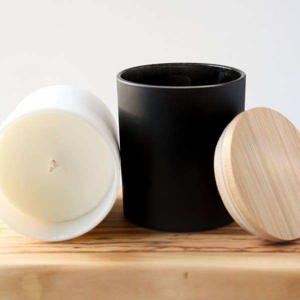 Wholesale Candles – Engroshandel Glaslys – 8 oz engros matte hvide stearinlys | Juleduft
