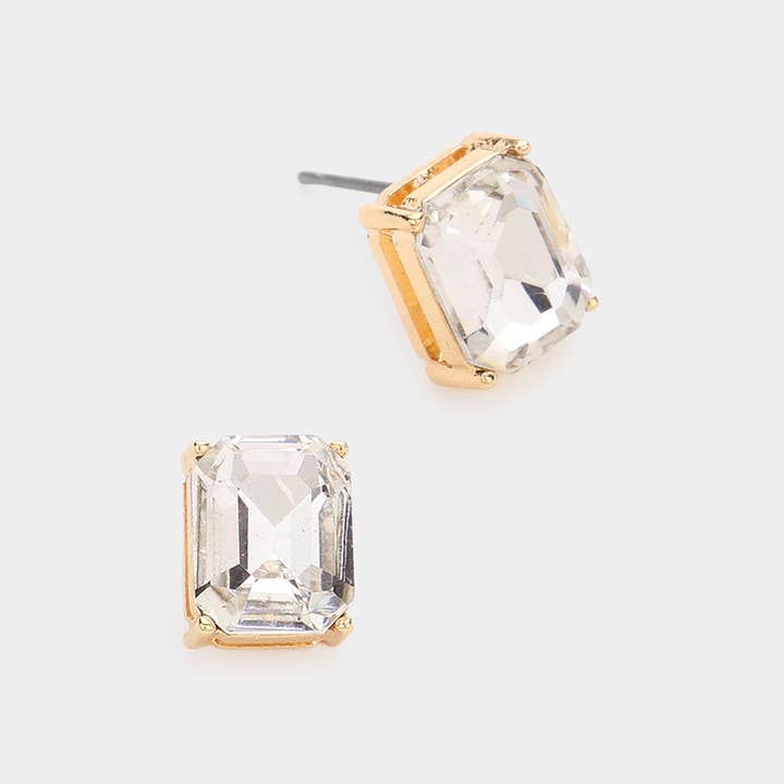 Sensibling Corp. - Wholesale Stud/Post Earrings - Emerald Cut Stone Stud Evening Earrings1