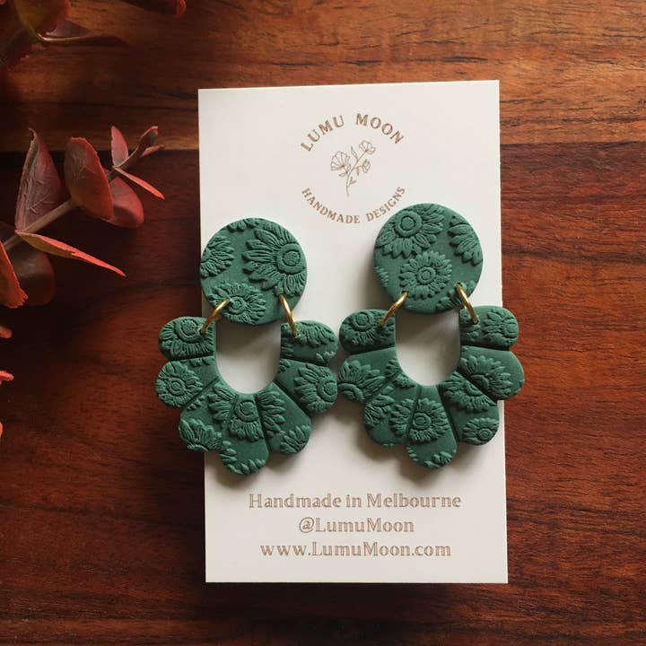 Lumu Moon Handmade Designs - Wholesale Stud/post earrings - Sunflower Basic Frill Floral Earrings6