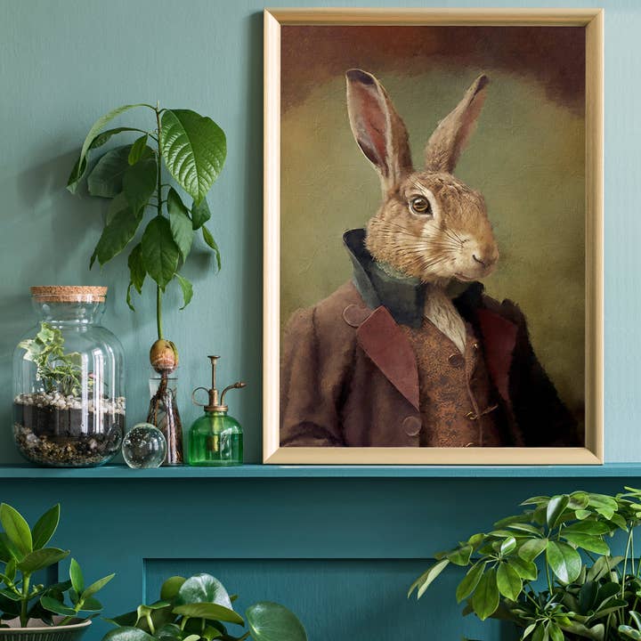 Ink & Drop - Wholesale Art Print - Hare Animal Head Print