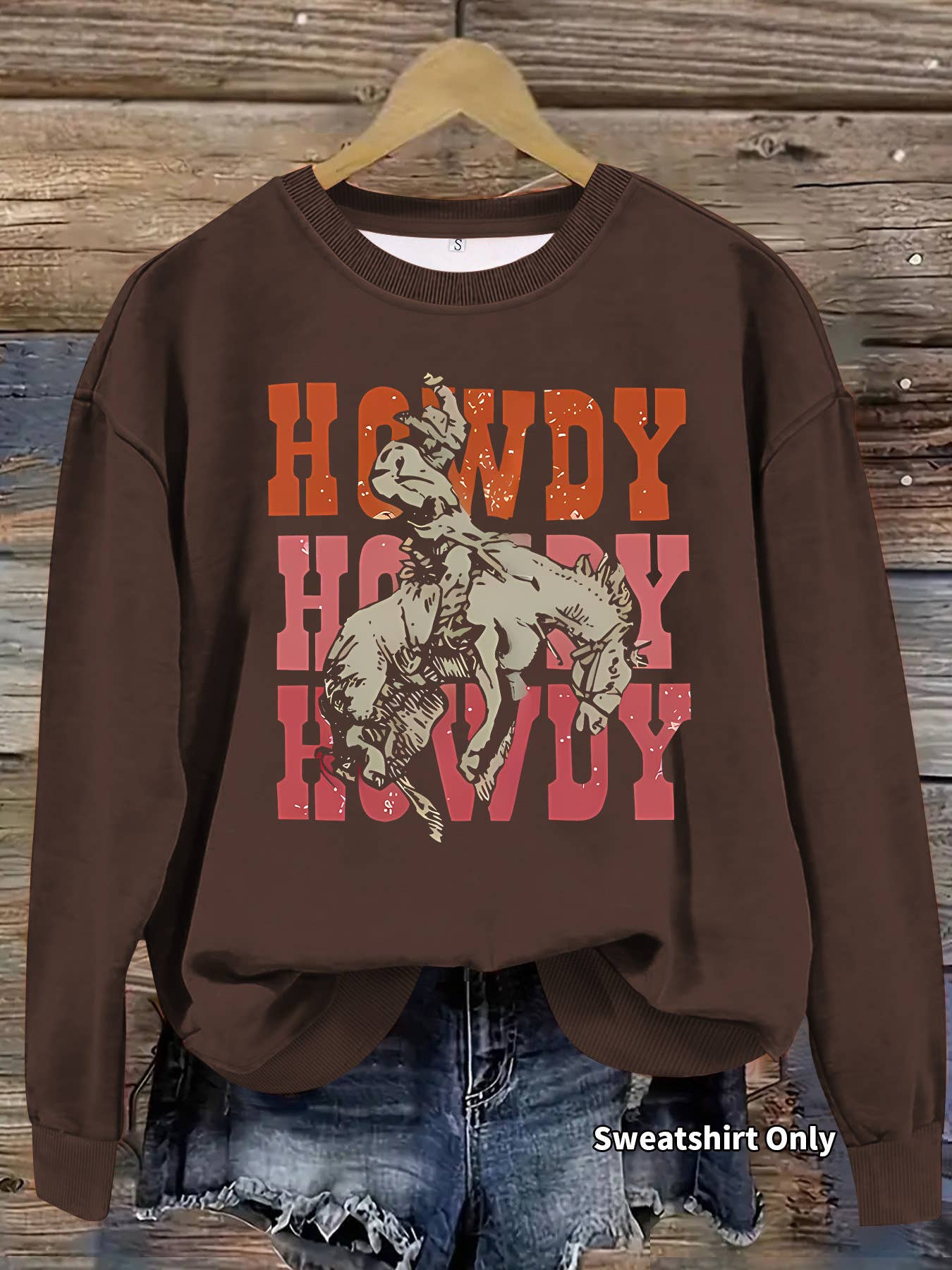 Rosa Clothing - Wholesale Sweatshirt - Women's - Western Cowboy Ranch Howdy Print Sweatshirt5