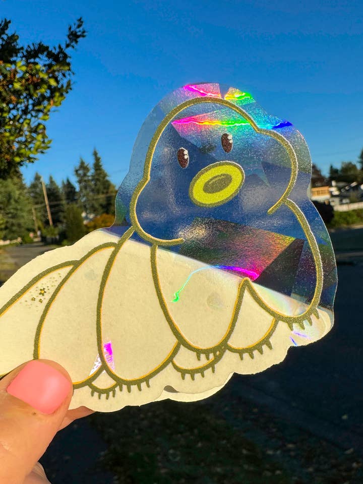 Tardigrade Suncatcher Rainbow Maker Waterproof Vinyl Sticker for wholesale by Moss and Piglets