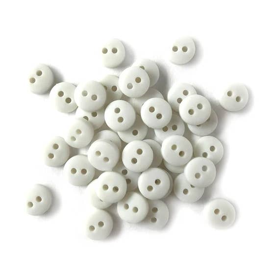 White Tiny Buttons for wholesale by Buttons Galore & More