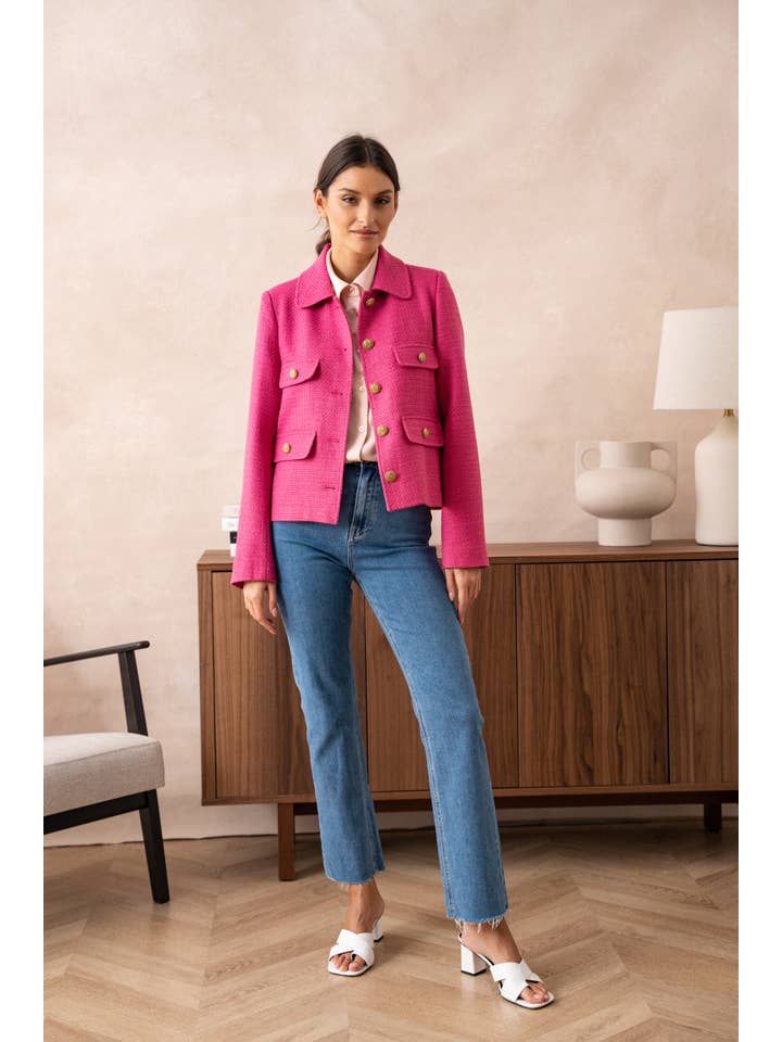 Attentif Paris - Wholesale Jacket - Women's - Straight cut plain tweed jacket26