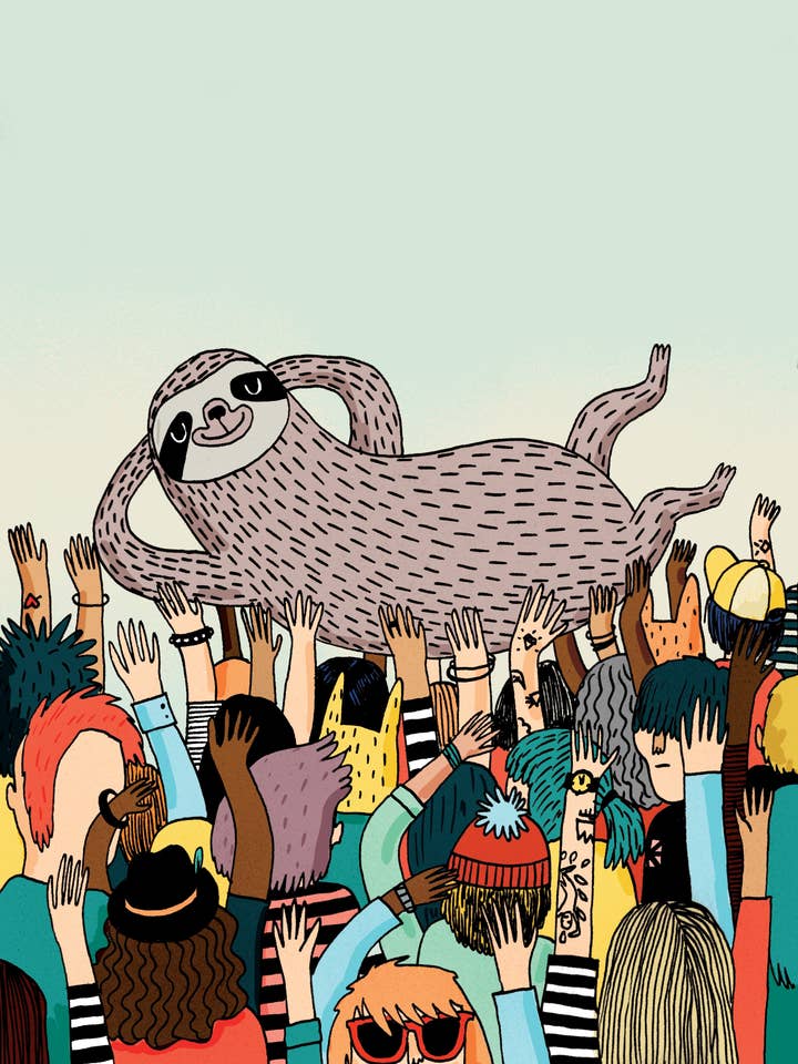 Impression Crowdsurfing pour la vente par Surfing Sloth